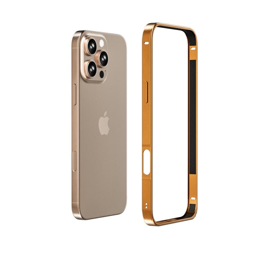 GHVWYX Ultra Thin Bumper Aluminum Metal Frame Hard Cover for iPhone 17 air 16e 16 15 12 13 14 Pro Max Alloy Case Protective Shell Coque,Bronze,for iPhone 16E