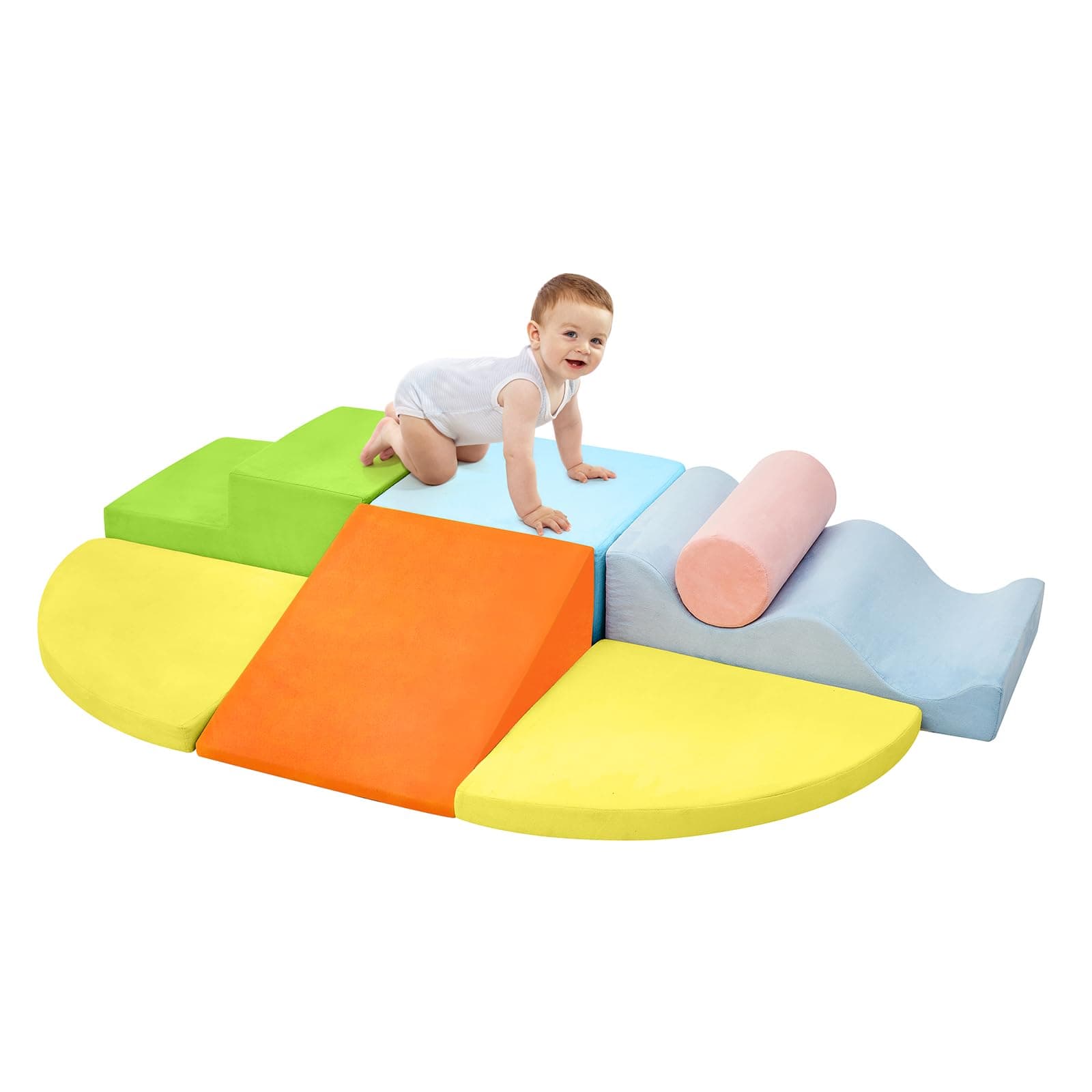 Climbing Toys for Toddlers, 7-Piece Baby Climbing Blocks,Soft Foam Blocks
