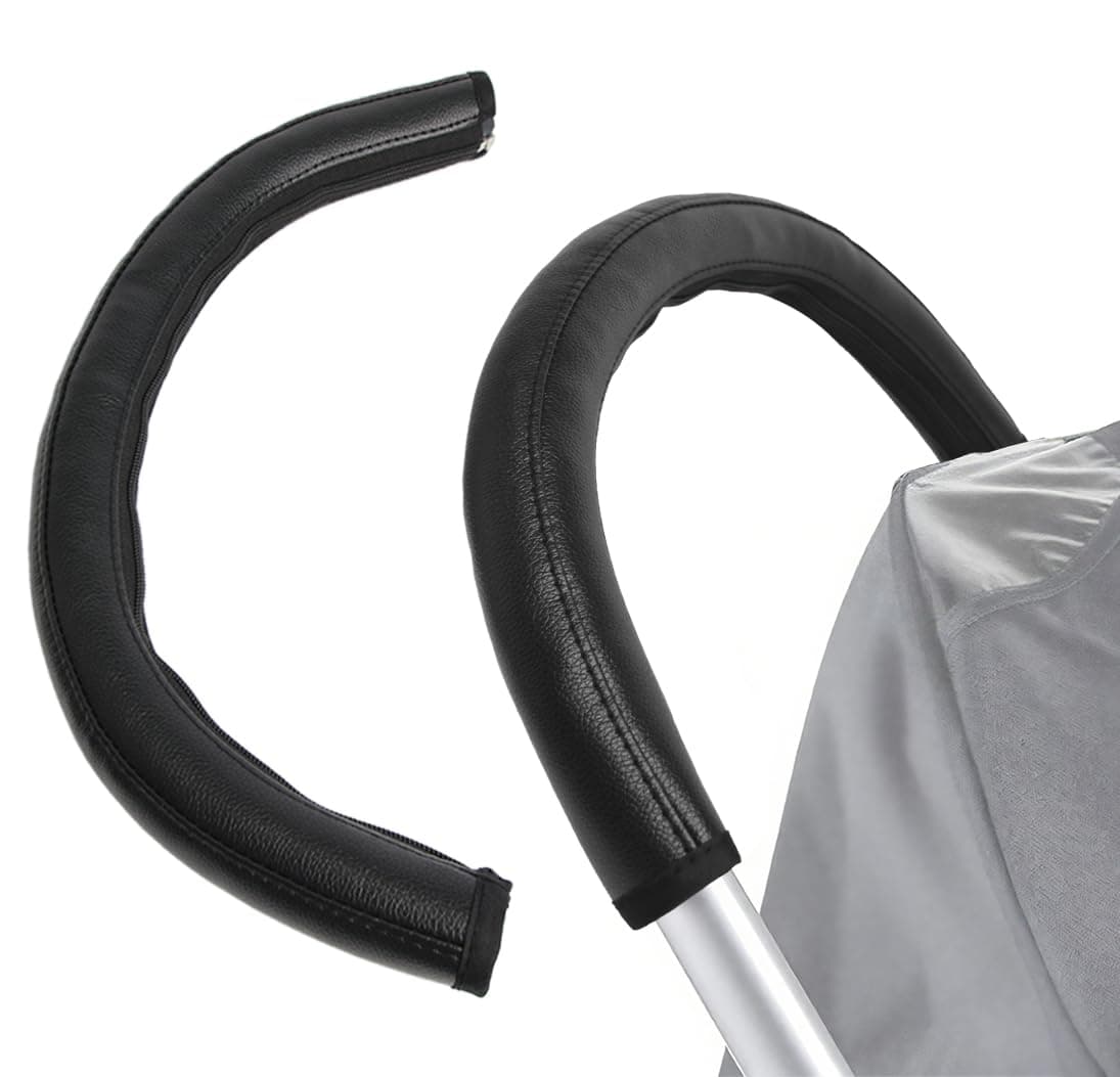 Childhood Baby Stroller Armrest Handle Sleeve Cover Universal Handle Dust-Proof Cover Artificial Leather Black
