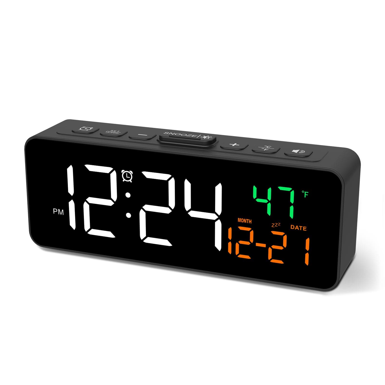 Netzu 3-in-1 Digital Clocks for Living Room, Small & Compact Alarm Clock