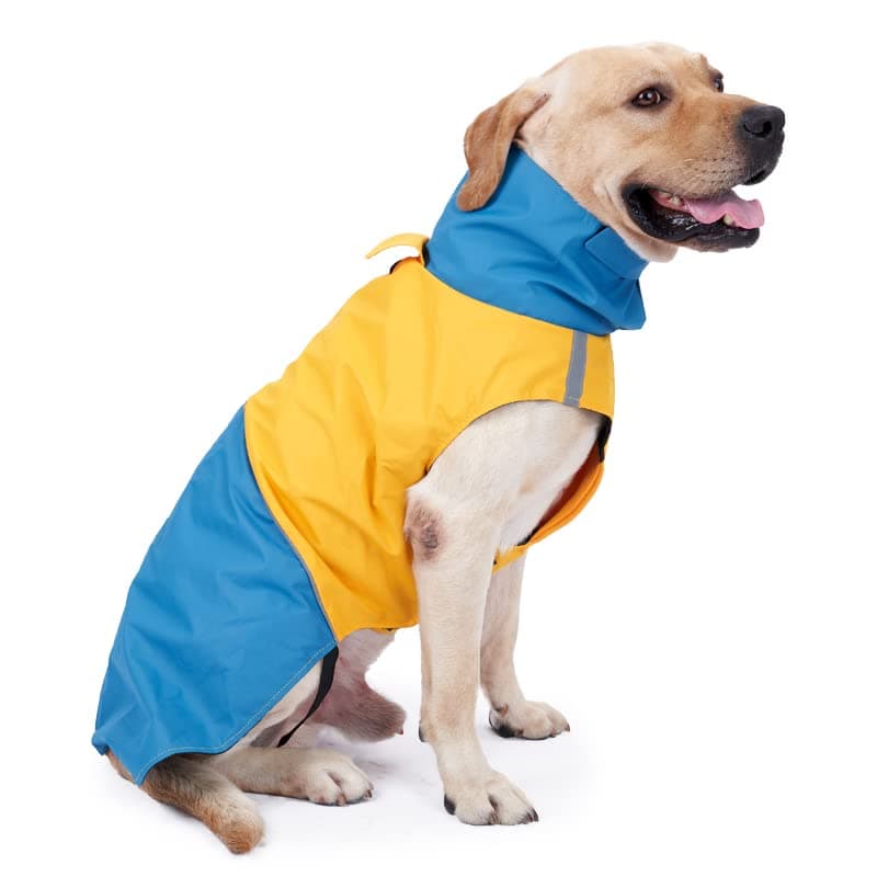 Dog Warm Coats - Windproof Dog Winter Outdoor Jackets Cold Weather Coats for Dog Waterproof Dog Raincoats with Hole for Dog Leash,BY XXXL Blue+Yellow