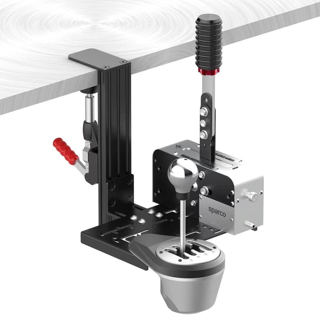 Universal Racing Simulator Desk Mount - Compatible with Logitech, Thrustmaster, Fanatec Shifters & Handbrakes, Plus USB Handbrake Models - Windows