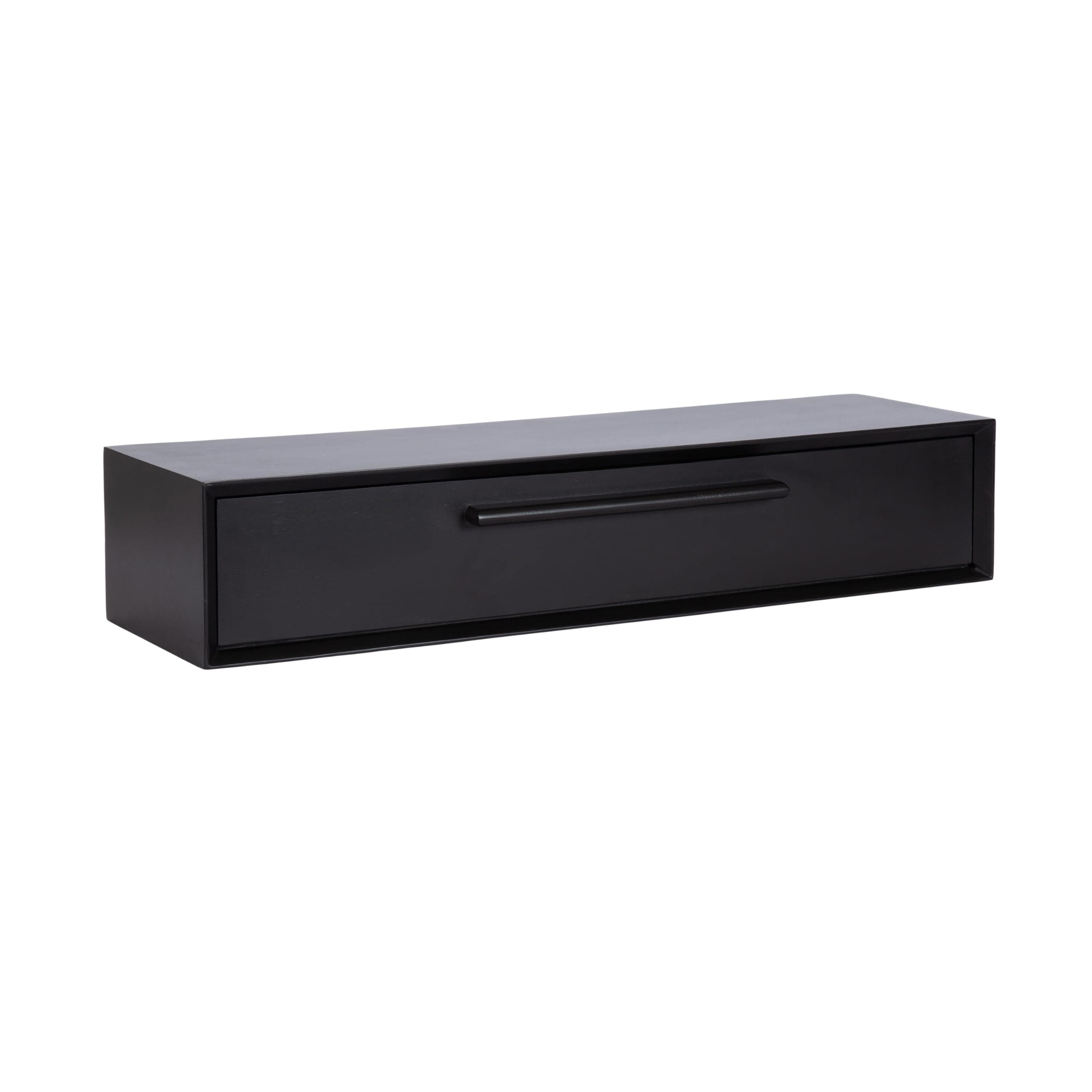 Kate and Laurel McCutcheon Modern Floating Console Table for Entryway; 30 x 9 x 6; Black; Decorative Transitional Floating Entryway Table for Use as Living Room Storage Wall Shelf