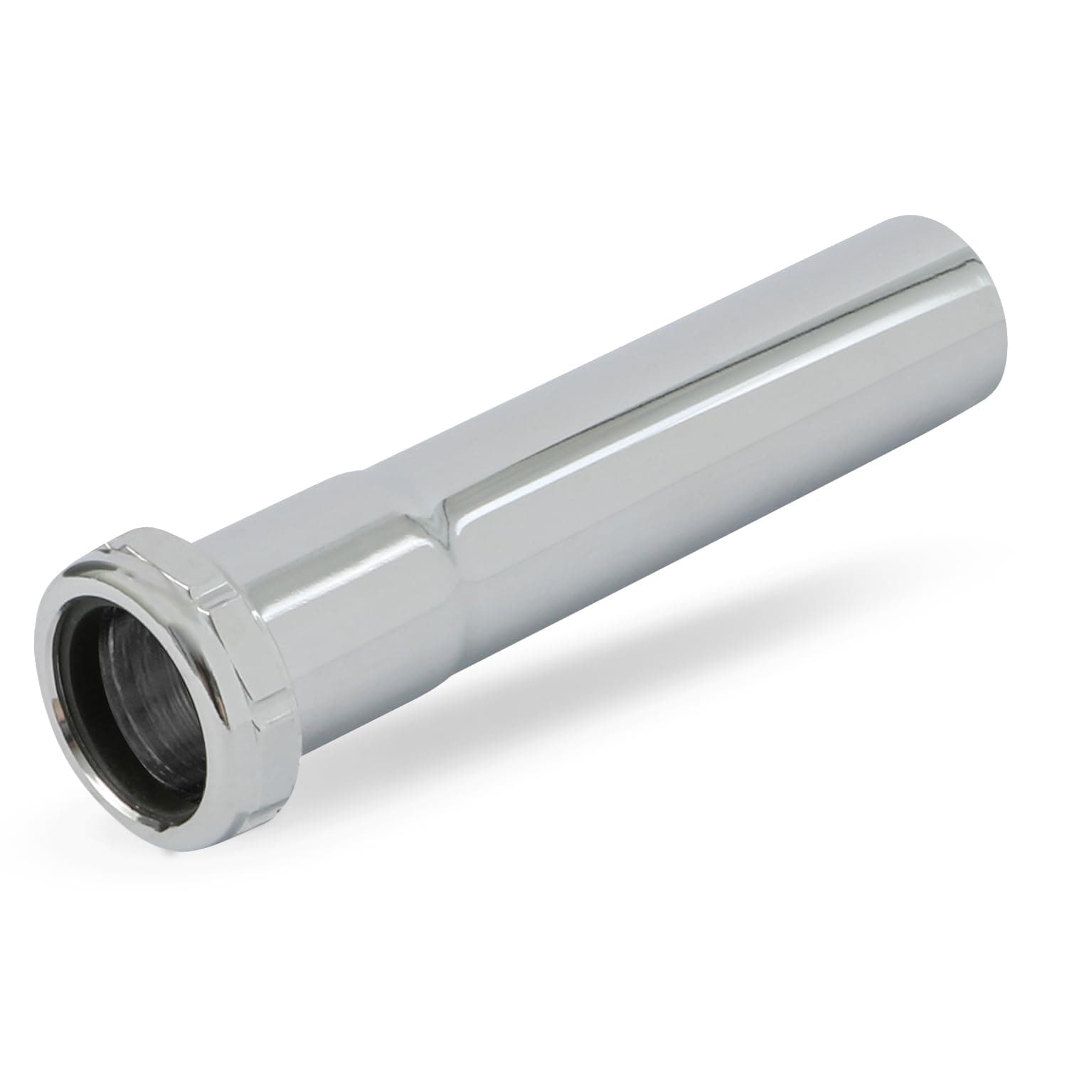 Highcraft 1-1/4” x 12” Slip Joint Extension Tube Chrome Plated Brass Extension Tube 17-Gauge for Bathroom Sink Tubular Drain Applications, Includes Nut and Washer