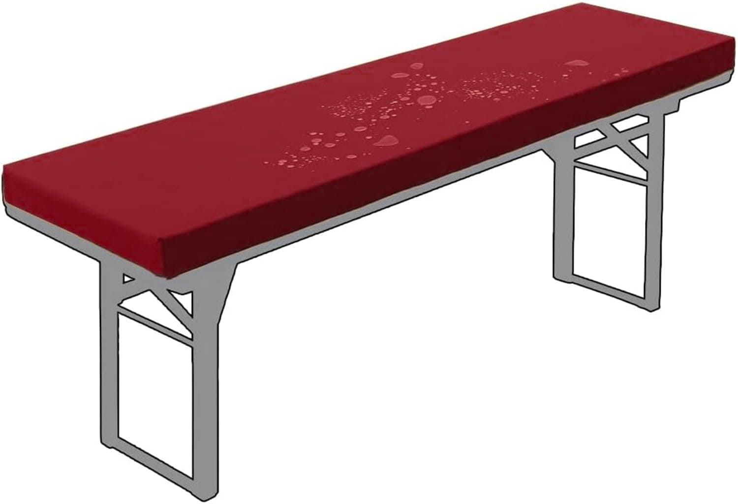 5cm Thick Picnic Bench Cushion - Outdoor Picnic Table Seat Benchs Cushions with Zipper - Water-Repellent Fabric - High Density Sponge(Burgundy,120x40x5cm)