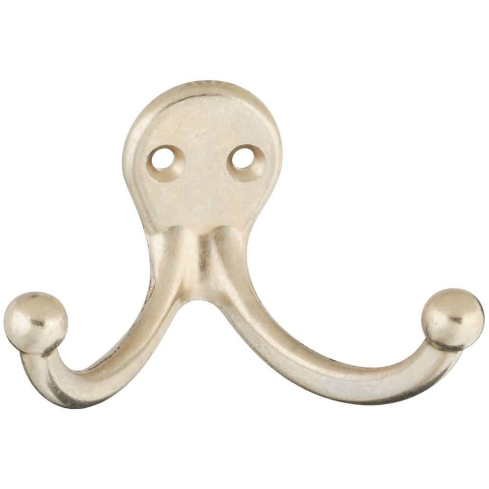 National Hardware N199-257 SPB163 Double Clothes Hooks in Nickel, 2 pack