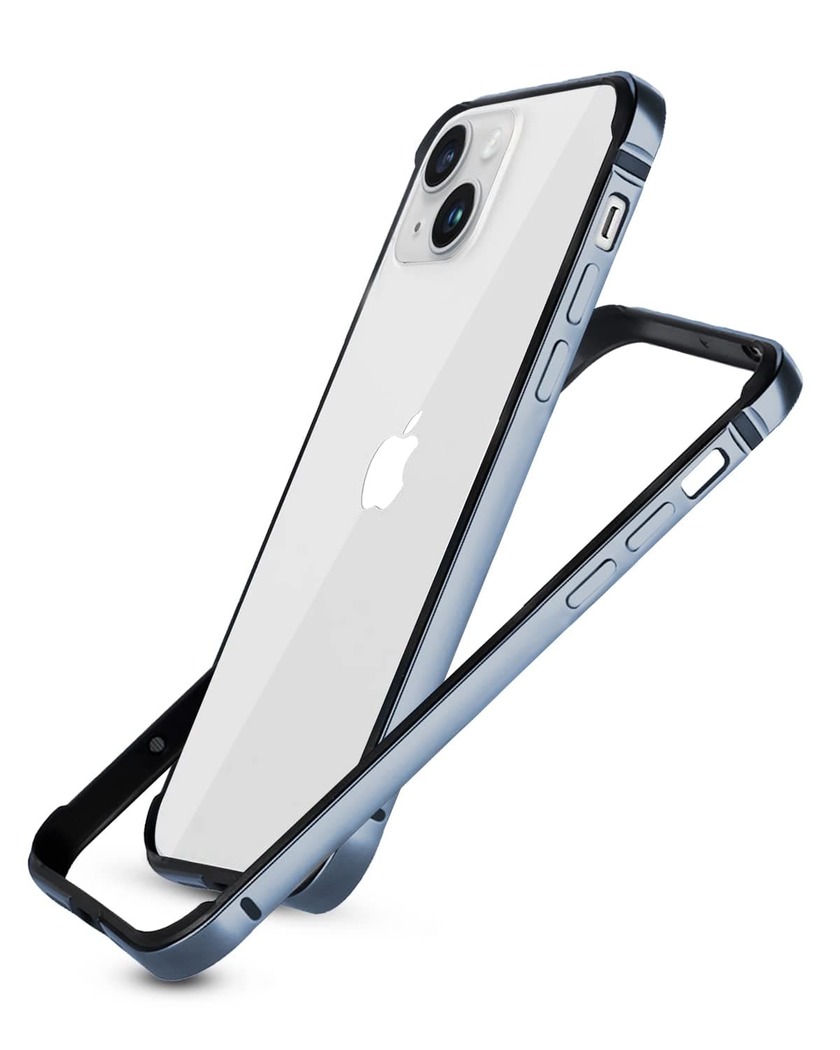 RAEGR Case |Anodized Aluminum Bumper|Magnetic Compatible |Edge Armor Protective Minimal Case Compatible with iPhone 14 Plus /13 Pro Max (6.7-Inch) 2022 -Sierra Blue RG10463