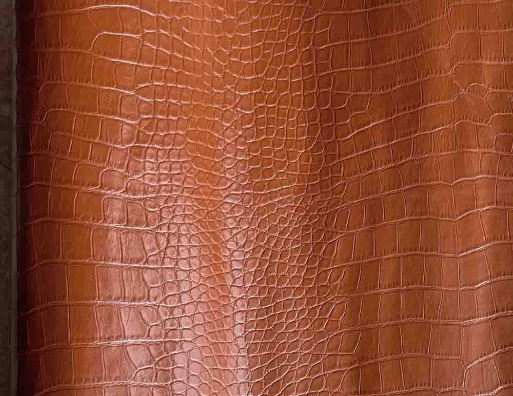 Peel and Stick Wallpaper Modern Crocodile Textured Wallpaper for Bedroom Bathroom Waterproof Removable Self Adhesive Contact Paper Leather (Brown,39x40 inch)