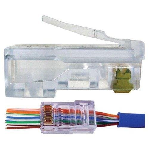UbiGear 100 Pcs Pass Through CAT5e RJ45 Network Cable Modular Plug 8P8C Connector End