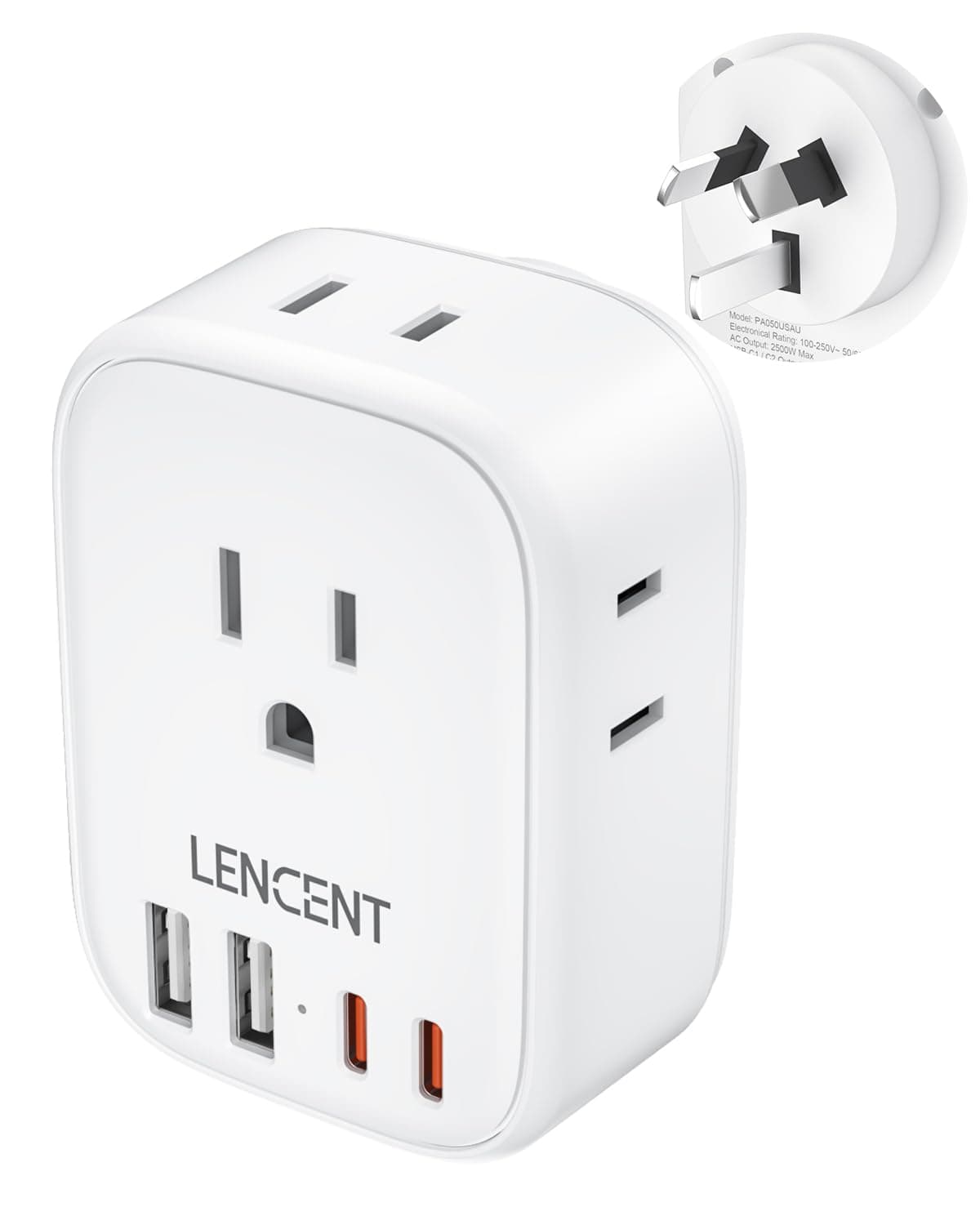 LENCENT Australia New Zealand Power Plug Adapter, US to Australia Adapter