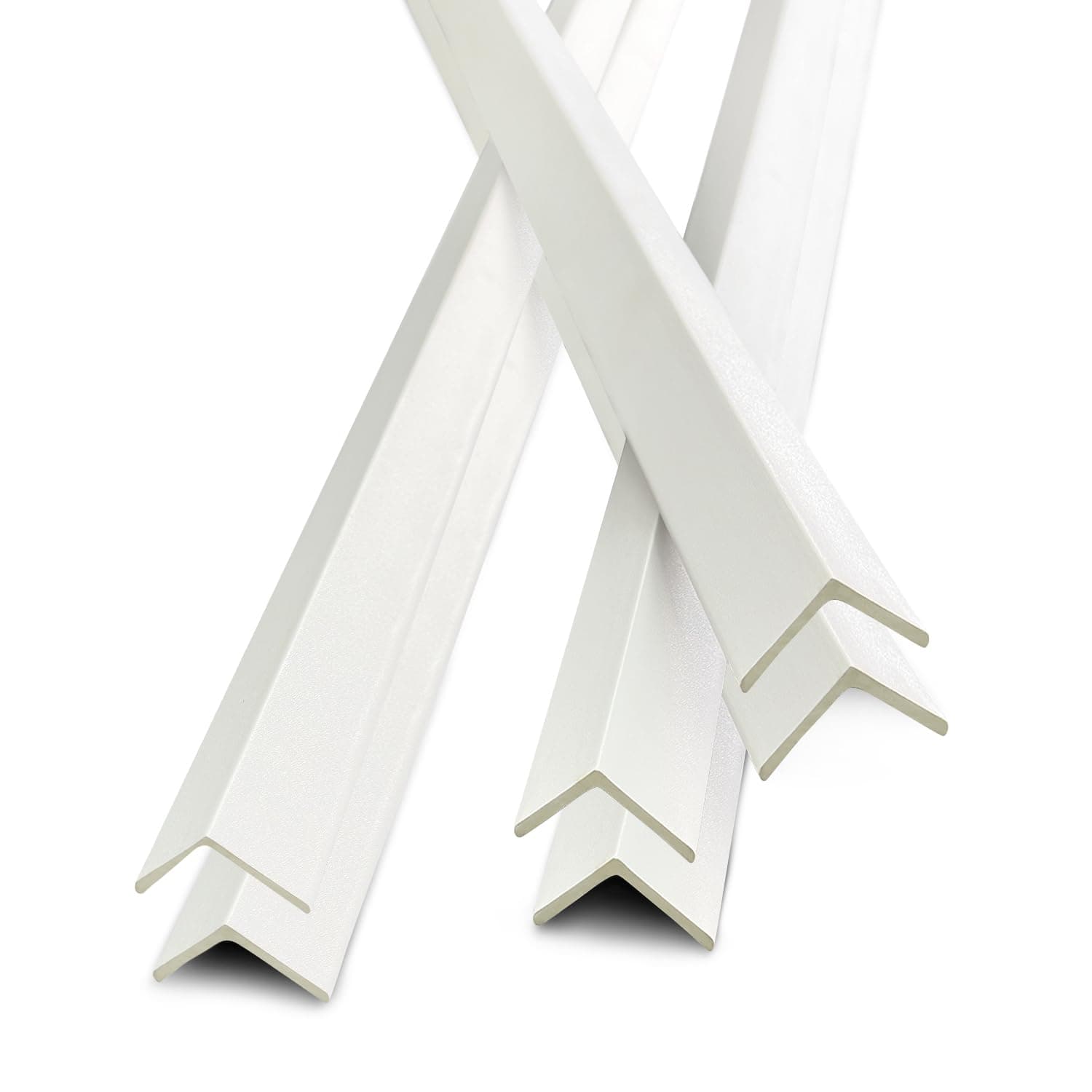 6Pcs 45" Wall Corner Protector,Peel and Stick Wall Corner Protector Guard Protection,Wood Grain Corner Trim for Door,Window Frames,Wooden Wall Edges(6Pcs-White)