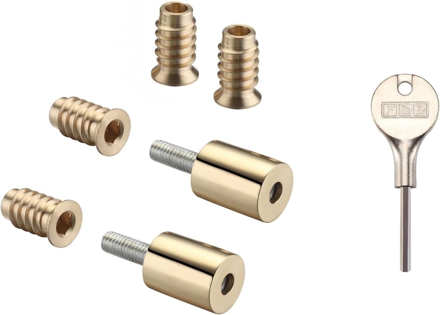 Fulton & Bray FB319 Sash Window Stop Restrictor for Child Safety and Security - Comes With Key Included (Polished Brass)