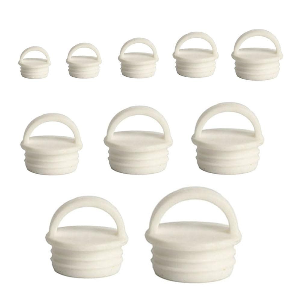 NentMent 10 Pack Mop Bucket Drain Plug Replacement End Cap Stopper Rubber Sealing Plugs with Ring Grip for Spin Flat Mops and Buckets System Water Tub Tubing Holes Bathtub Kitchen Bathroom