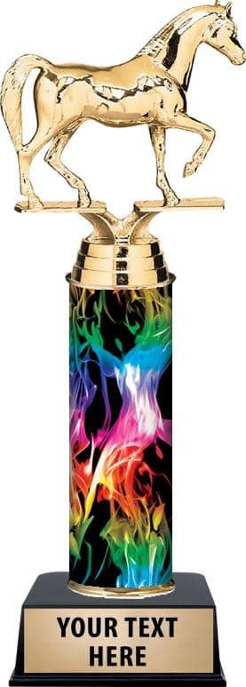 Crown Awards Personalized Rainbow Inferno Horses Trophy, 10" Arabian Horses Trophy Award, Customize Now