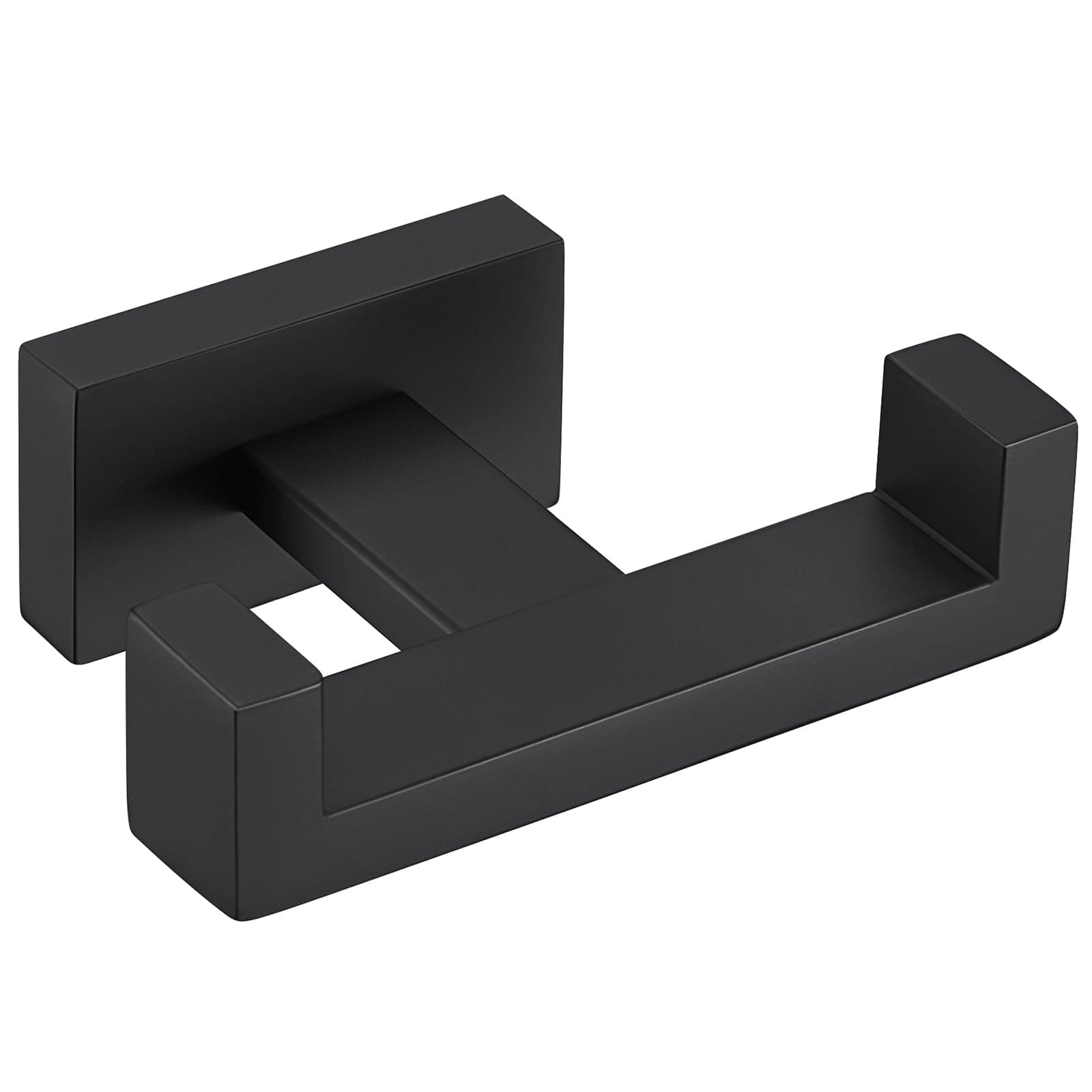 Suyar Double Towel Hook, Coat Robe Holder for Bathroom Wall, Matte Black