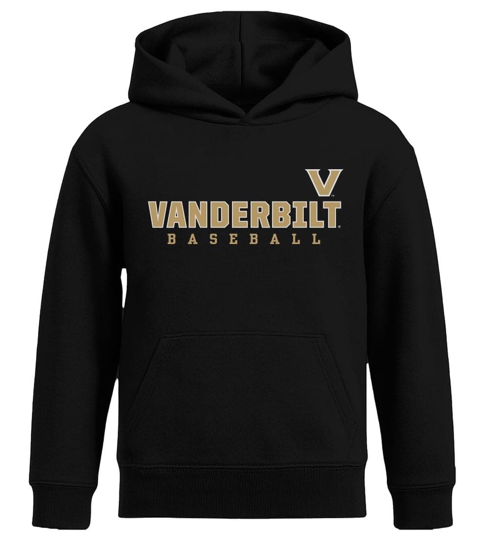 Venley NCAA Officially Licensed Apparel Vanderbilt University Commodores Logo Youth Hoodie vanderbilt02HK Black Large