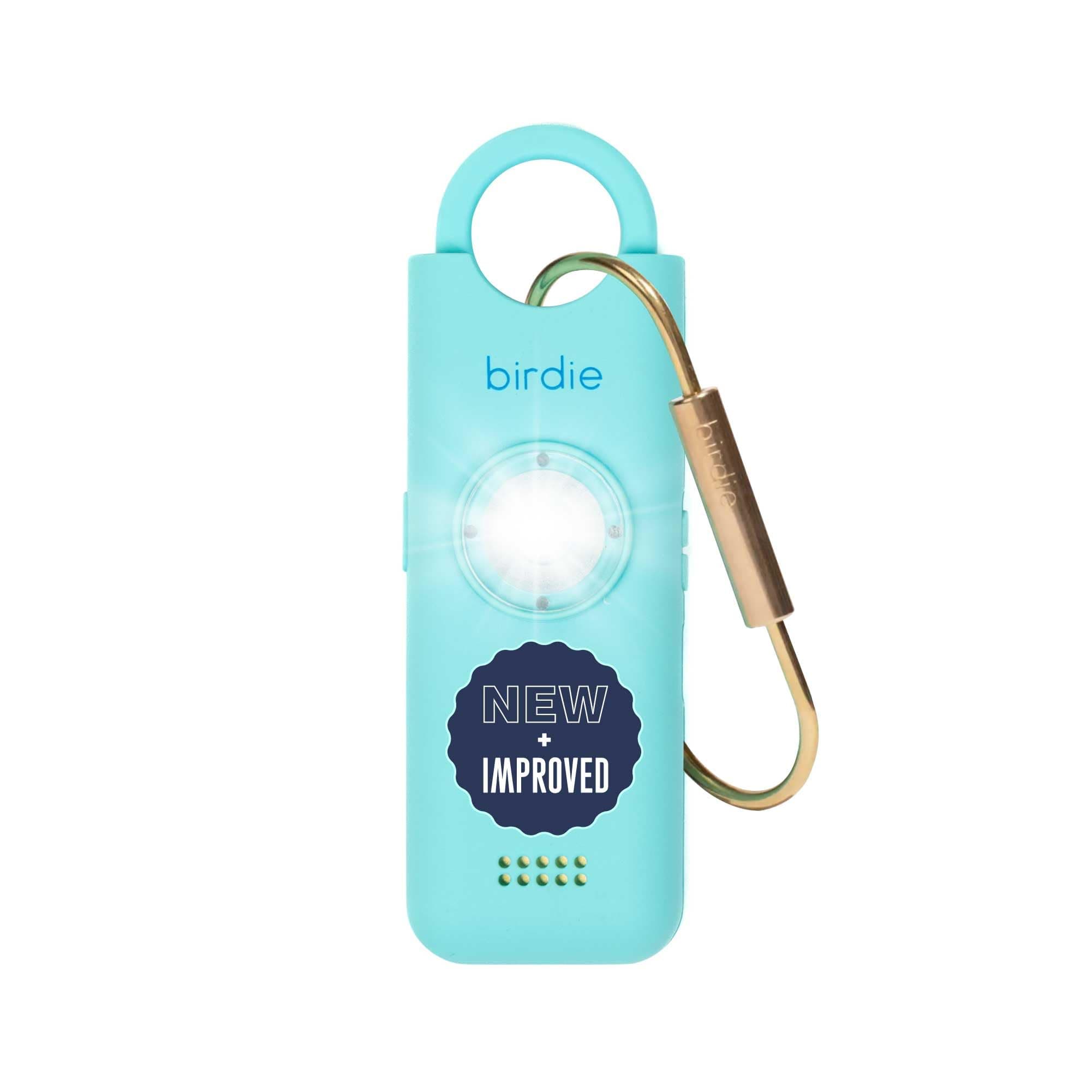 She's Birdie - The Original Personal Safety Alarm for Women by Women - Loud Siren, Strobe Light and Key Chain for Self Defense - Rechargeable with Power Switch and Flashlight (Aqua)