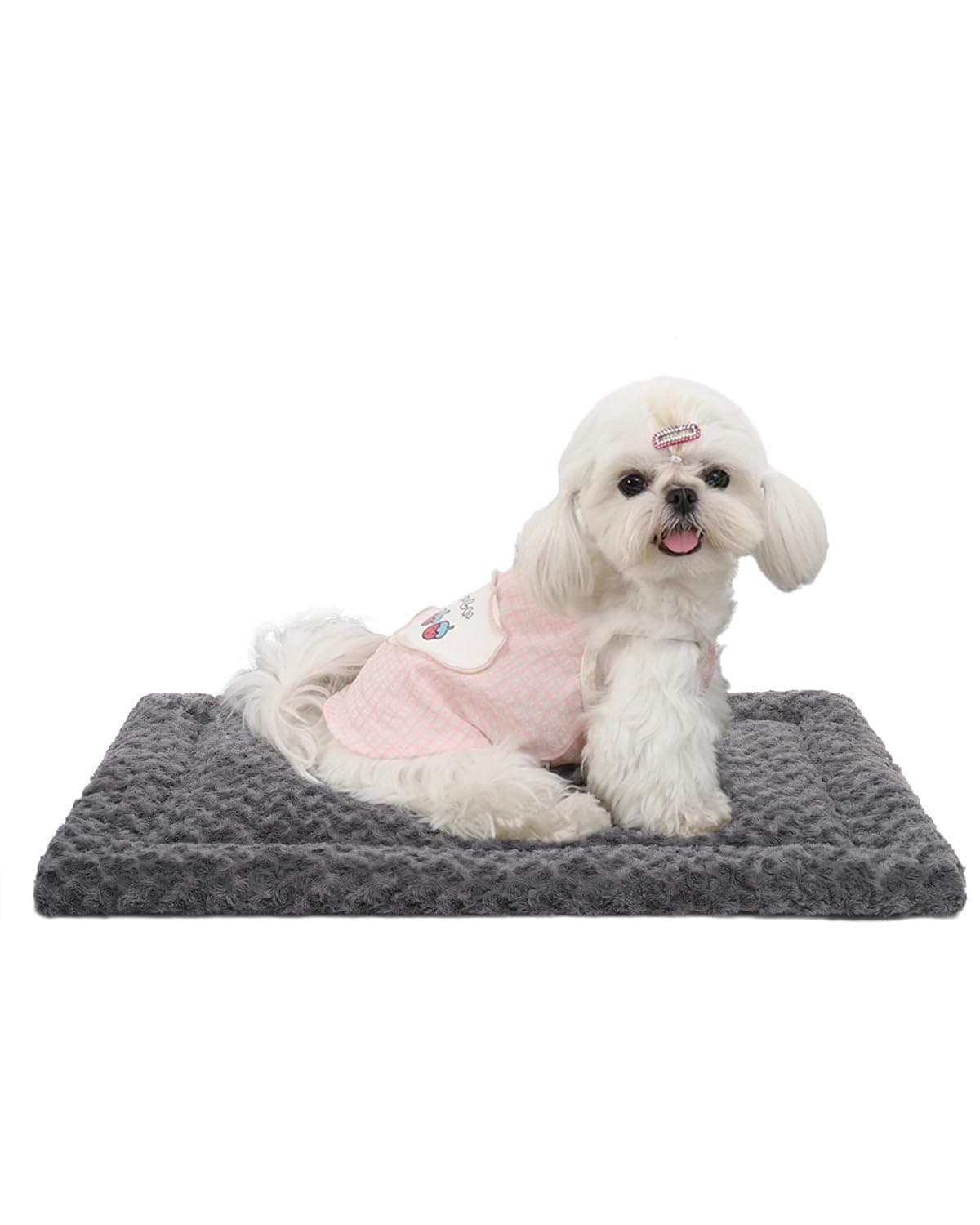 Exsnugy Washable Dog Bed Mat Crate Pad, 54x33x3 cm（21x13 Inch）, Grey