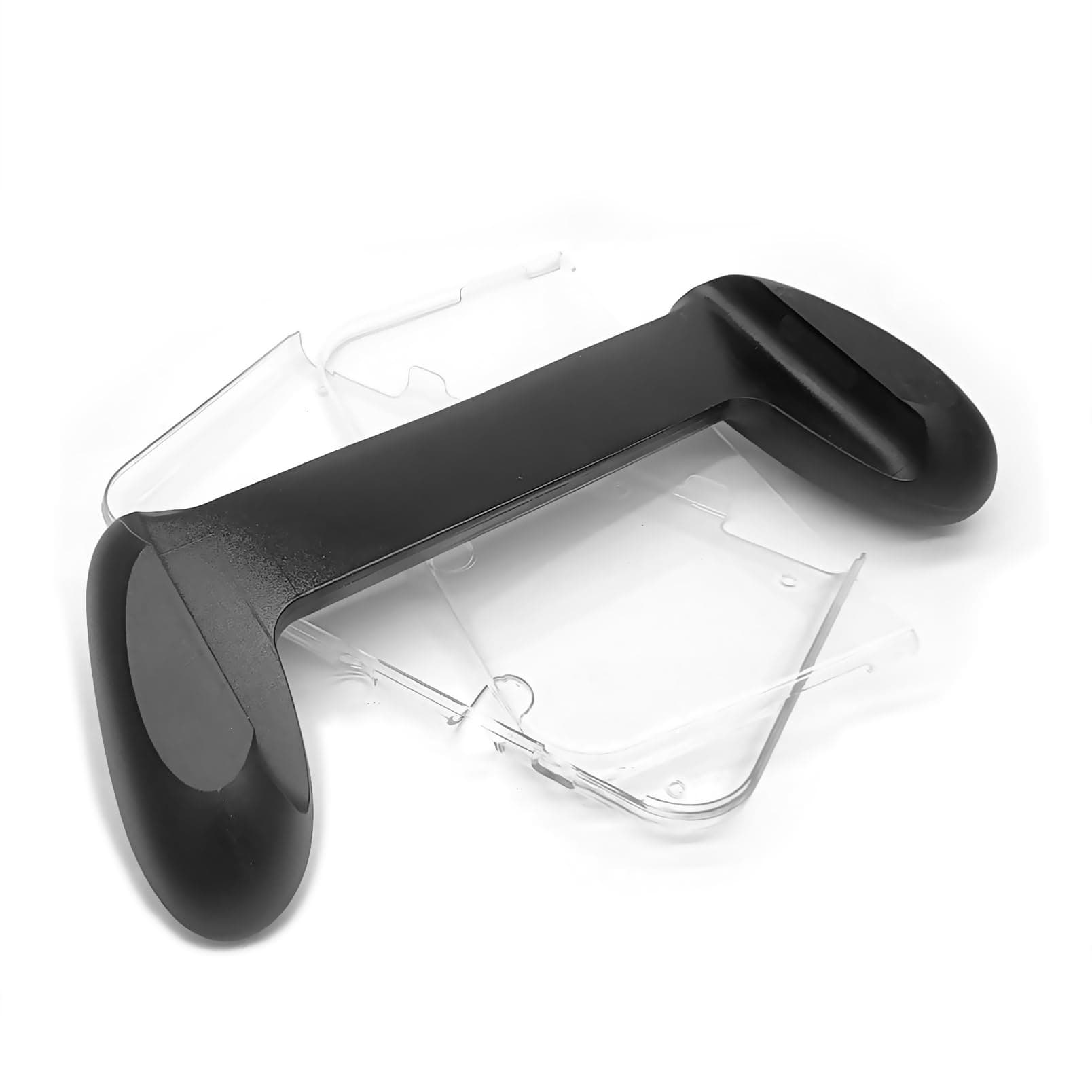 Custom Black for New 3DSXL Hand Grips + Protective Crystal Cover, for New 3DS New3DSXL 3DSLL Handheld Console, Ultra-Light Nonslip Gaming Handle/Scratch-proof Split Clear Protection Shells