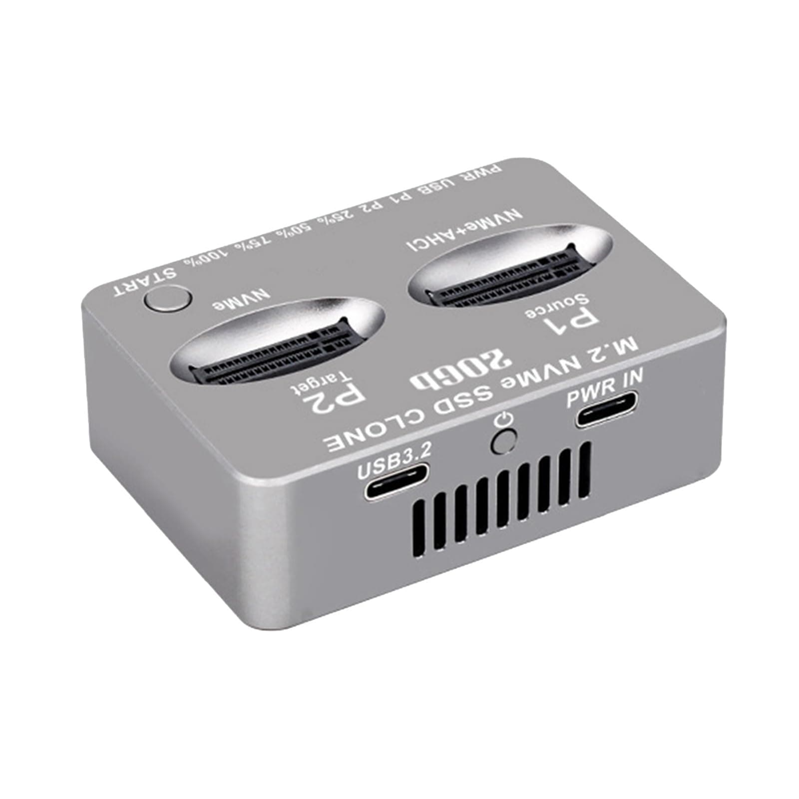 Double Bay Docking Station NVME States Disk Clone USB3.2 Type C States Drives Reader NVMe External Hard Disk Box Double Bay Offline Clone