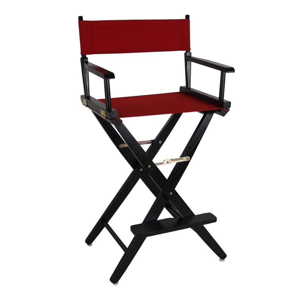 American Trails Extra-Wide Premium 30"-Bar Height Director's Chair Black Frame with Red Canvas