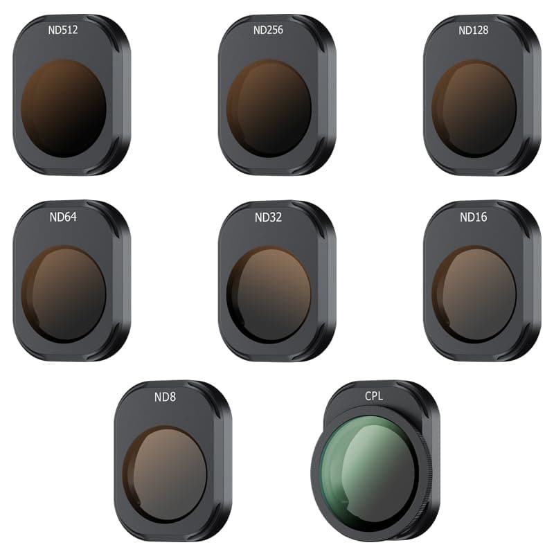JJC ND Filter Set for DJI Mini 4 Pro, 8 Pack ND8/ND16/ND32/ND64/ND128/ND256/ND512/CPL Polarizer and ND Filter for DJI Mini 4 Pro Drone Lens Accessories, Multi-Coated Optical Glass & Aluminum Frame