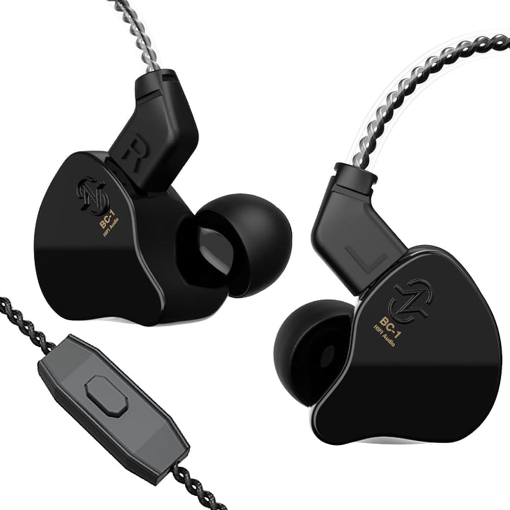 YINYOO CCZ Melody Gaming Earbuds Wired in Ear Hearphones with Microphone IEM HIFI Bass with 1DD 1BA Hybrid, Detachable Cable for Smartphones/PC/Tablet/Gaming/Video/Music/Calling (with mic, dark black)