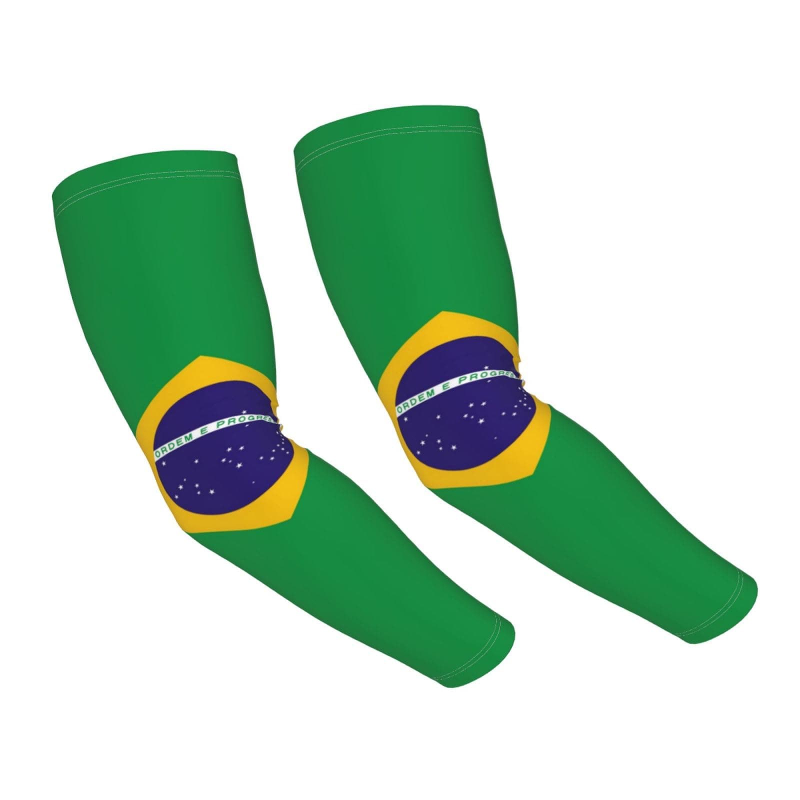 ROSIHODE Brazil Flag Arm Sleeves Cute Cooling Arm Cover with Thumb Hole for Women Men Basketball Cycling Sports Sleeves