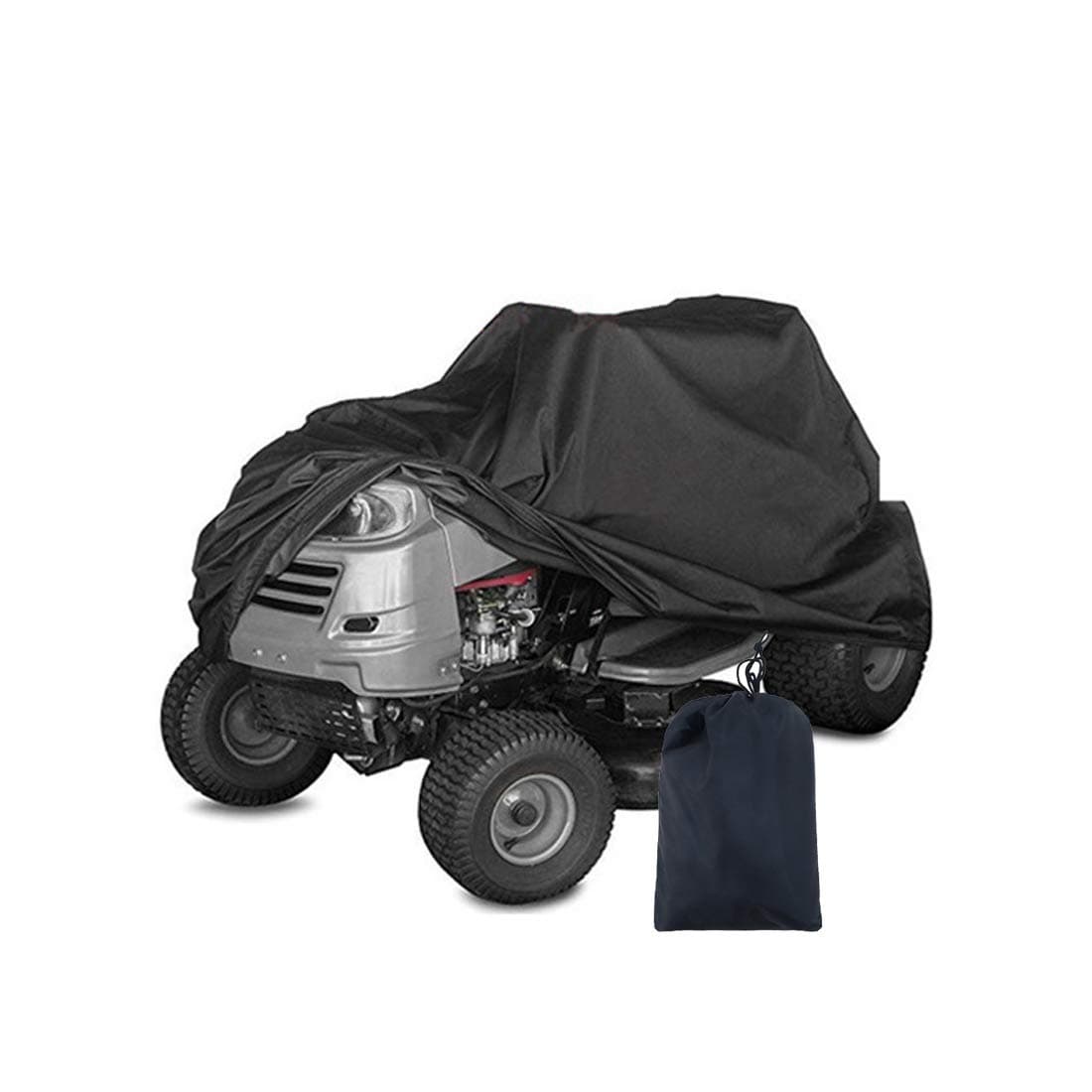 J&C Outdoor Riding Lawn Mower Cover UV Resistant Patio Lawn Tractor Cover Waterproof Dustproof Riding Lawn Mower Cover Waterproof for Winter Mower Covers for Ride-on Garden Tractor (XS)