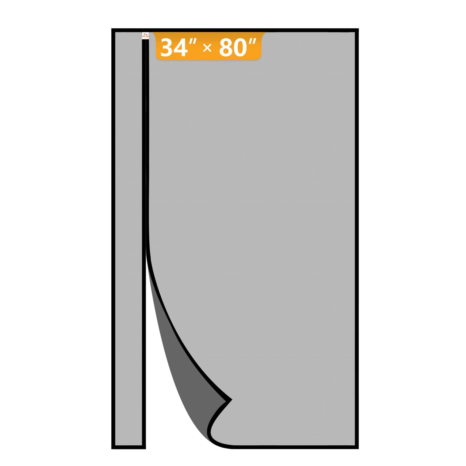 Yotache Reversible Magnetic Screen Door Fits Door Size 34 x 80, Screen Size 36" x 81", Left Right Side Opening Door Mesh with Magnets, Black
