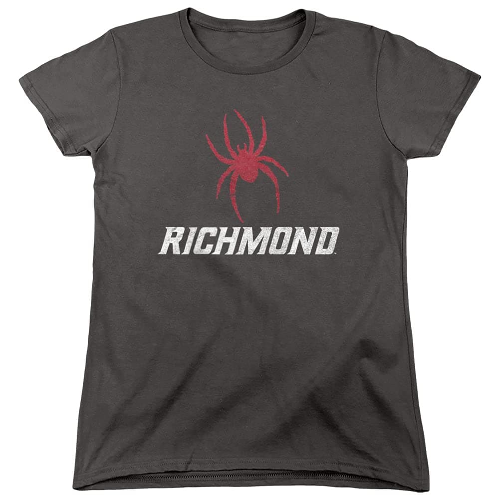 University of Richmond Official Distressed Primary Logo Women's T Shirt,Charcoal, 2X-Large