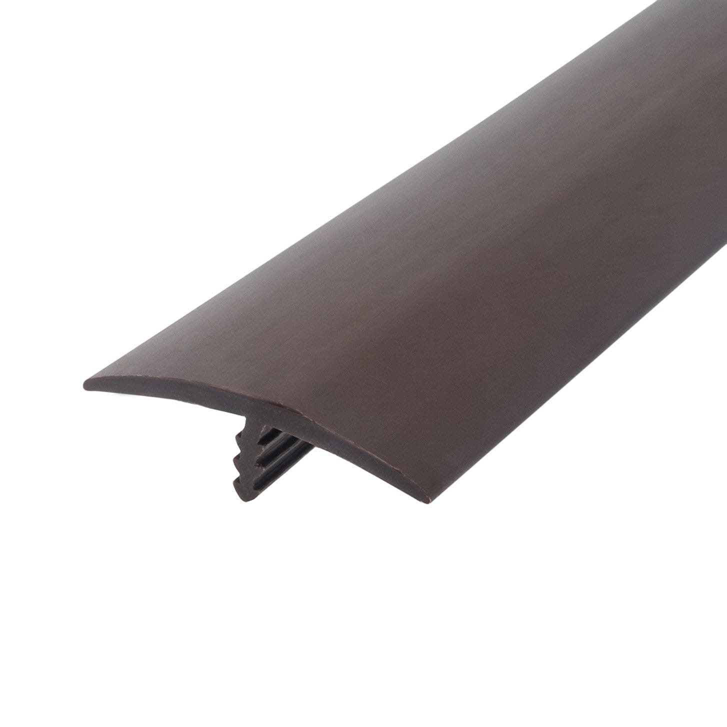 Outwater Plastic T-molding 1-1/4 Inch Dark Chocolate Brown Flexible Polyethylene Center Barb Tee Moulding 12 Foot Coil