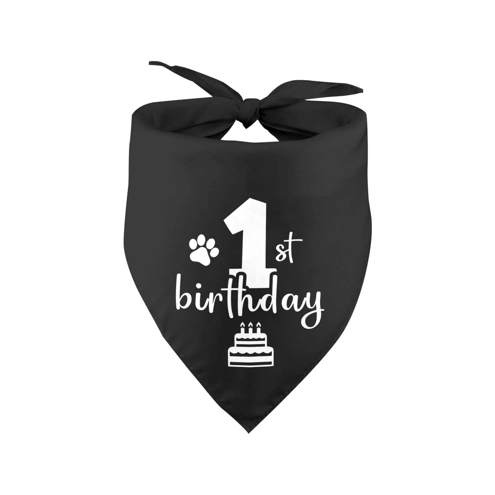 Cawnefil Dog Birthday Bandana Dog First Birthday Puppy 1st Birthday Bandana Dog 1st Birthday Boy Girl Dogs Birthday Photo Prop Pet Scarf Pet Accessories for Dog Lover, Medium, White
