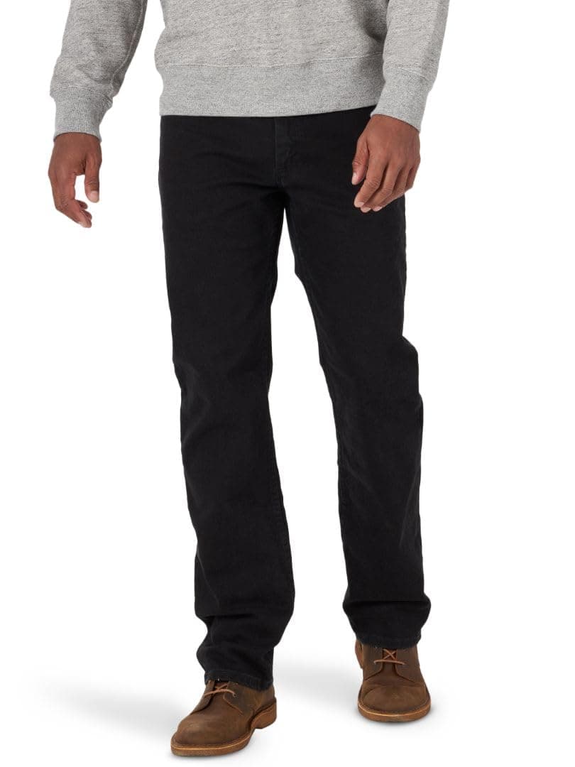 Wrangler Authentics Men's Regular Fit Comfort Flex Waist Jean??? ? ??? ???? ?????????????????????????Vaqueros Con Corte No Jeans, Black, 34W 32L UK