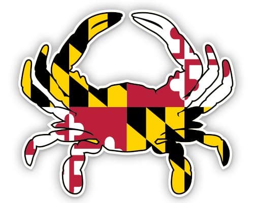 Maryland Crab - 3" Vinyl Sticker - for Car Laptop I-Pad Phone Helmet Hard Hat - Waterproof Decal