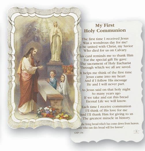 Hirten My First Holy Communion Catholic Prayer Holy Card with Prayer on Back, Pack of 50