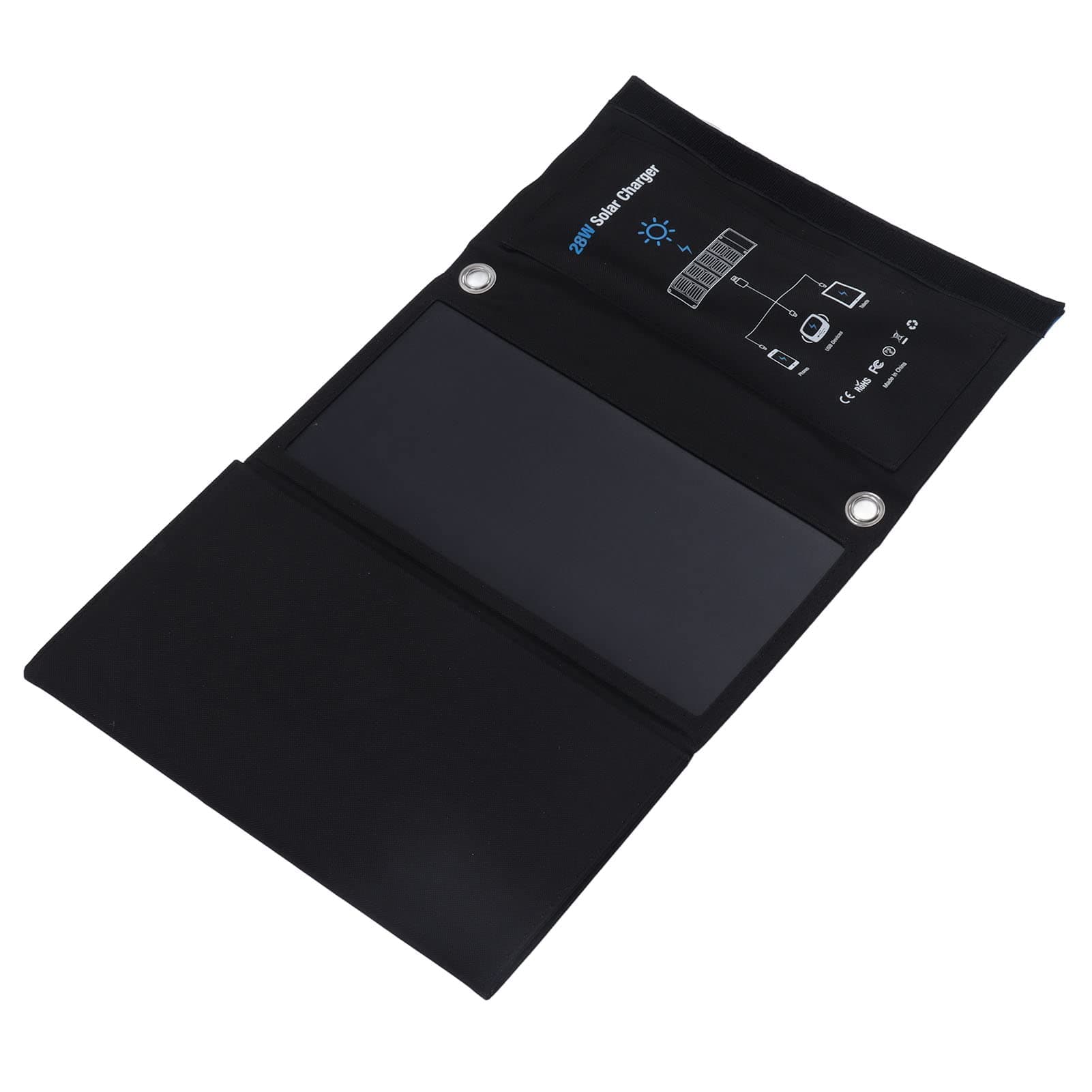 Solar Phone Charger, Wide Compatibility Foldable DC5V 28W Safe Waterproof Solar Power Bank for Digital Camera