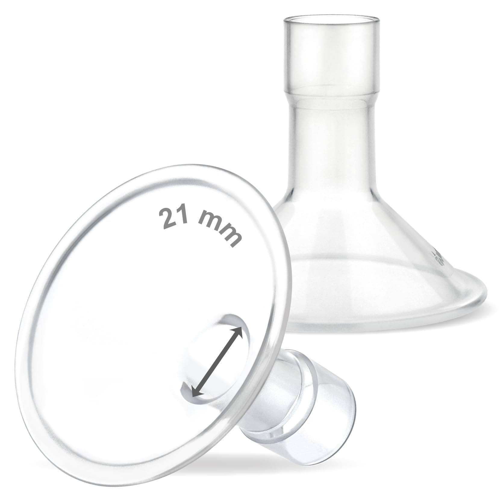 Maymom MyFit 21mm Two-Piece Design Small Breastshields, Compatible with Medela Breast Pump; Ideal for HandsFree Bra; Not Original PersonalFit Flex Breast Shield,Not Original Freestyle Pump Parts, 2pcs