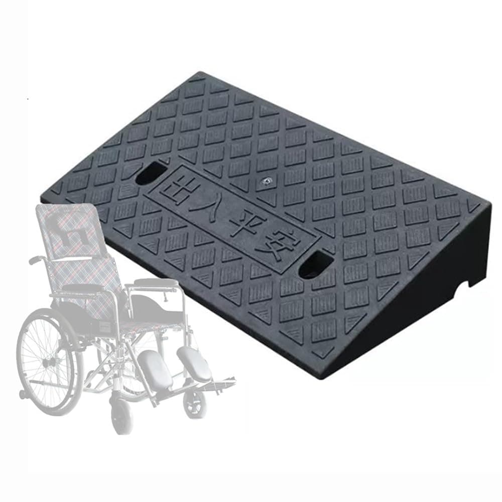 YAQXYH 1" 2" 3" 4" 5" 6" 7" 8" Rise Threshold Ramp for Wheelchair Mobility, Heavy Duty Driveway Curb Ramps High Load, Non-Slip Kerb Ramps for Walker/Cart/Scooter(Black,49x50x19cm)