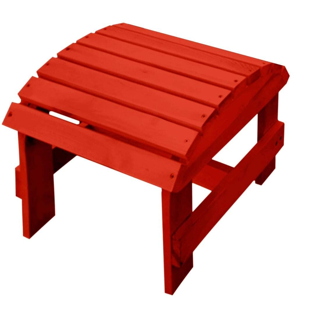W Home Pine Ottoman Foot Stool, Standard, Red