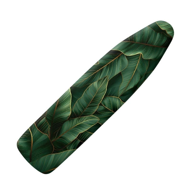 Daulesho Green Banana Leaves Steam Ironing Board Cover Tropical Plant Leaves Stain Resistant Ironing Board Cover, Hawaii Plantain Leaf Elastic Edge 3 Hook and Loop Fasteners