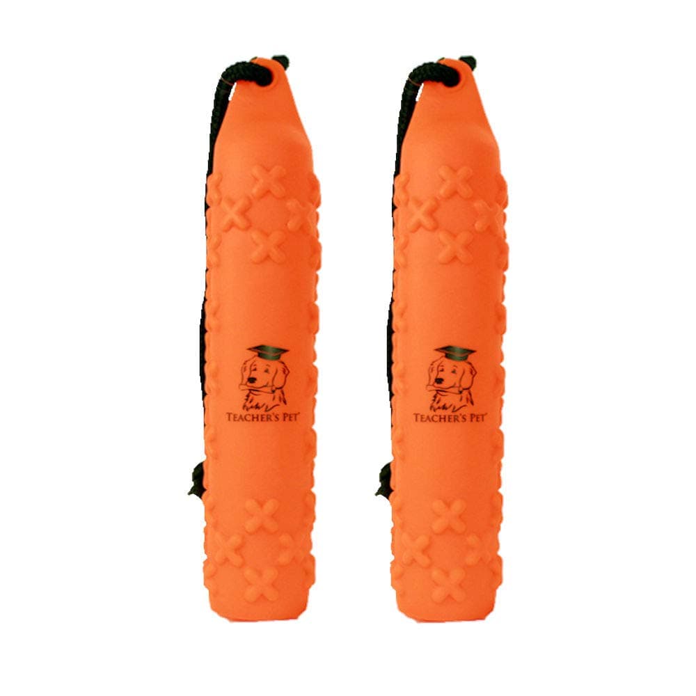 Teacher's Pet Orange Vinyl Hunting Dog Training Bumper Hunting Dummies (2 Pack)