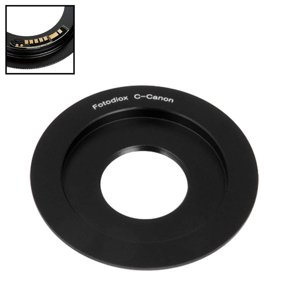 Fotodiox Lens Mount Adapter Compatible with C-Mount CCTV/Cine Lens to Canon EOS (EF, EF-S) Mount D/SLR Camera Body - with Gen10 Focus Confirmation Chip