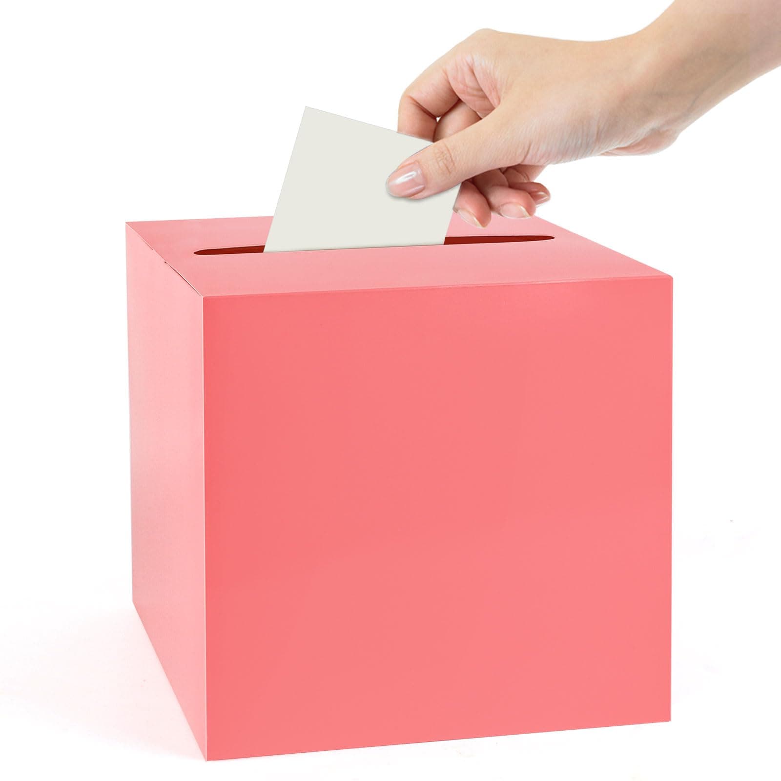 Lemicin Pink Card Box Raffle Ticket Gift Card Box for Valentine's Day Party Baby Showers Bridal Shower Graduation Birthday Anniversaries Wedding Reception Engagement Party Supplies