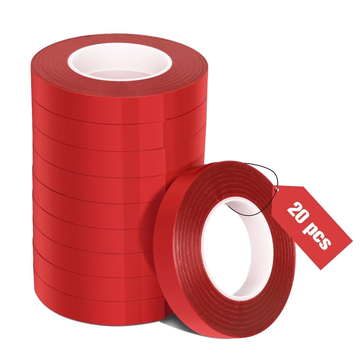FUNTECK 20 Pcs Red Plant Ribbon for Plant Tying Machine, 100 Feet Long x 1/2 Inch Wide