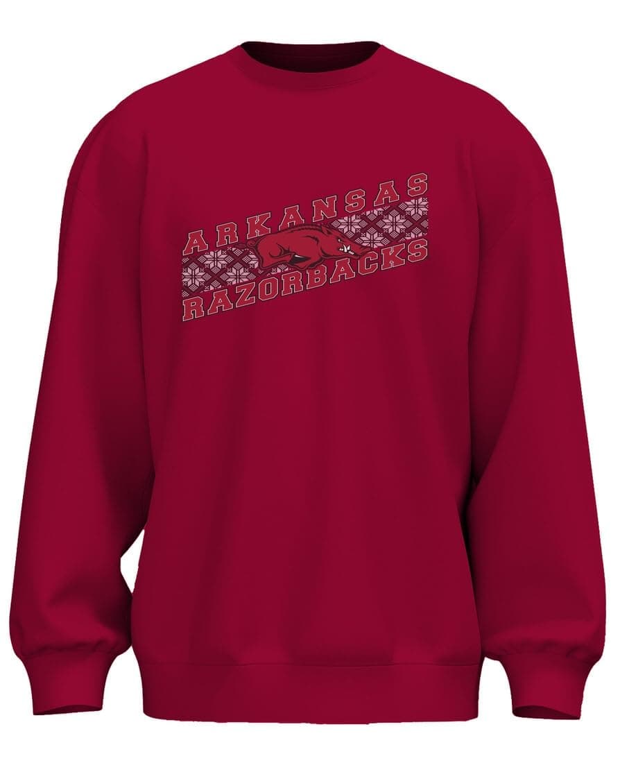 Venley NCAA Officially Licensed Apparel Arkansas Razorbacks Hogs Game Day University Unisex Icon Sweatshirt Arkansas01S Cardinal Red X-Large