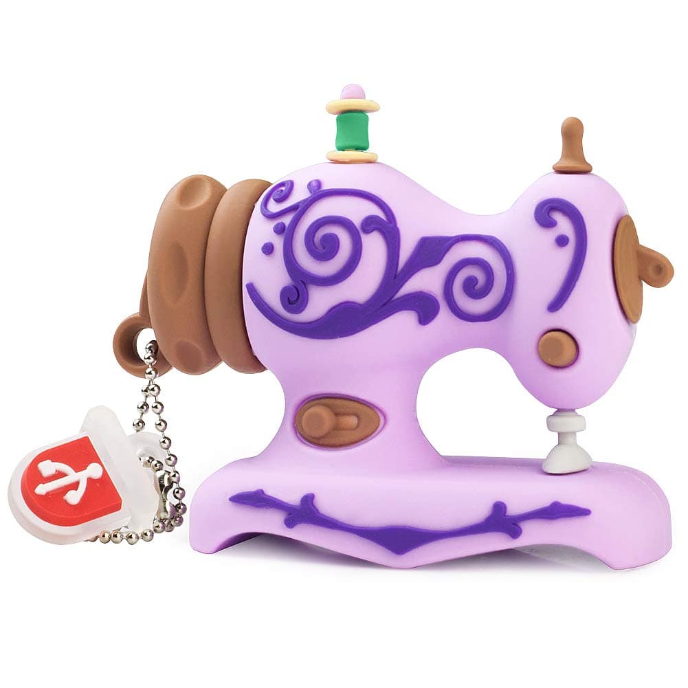LEIZHAN Novelty USB Flash Drive 32GB Vintage Sewing Machine Shape Memory Stick Character Thumb Drive Gift Data Storage Pendrive for Brother pe800, Purple