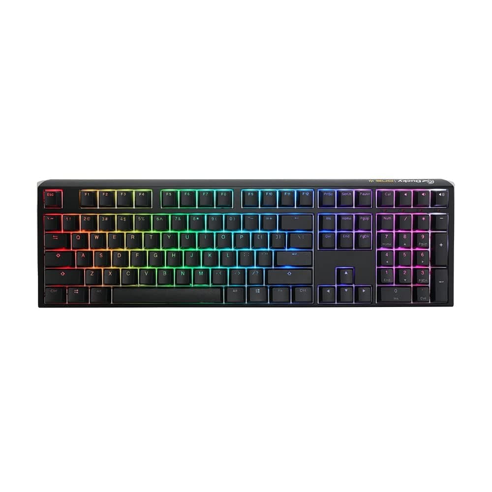 Ducky ONE 3 Hot-Swappable Mechanical Keyboard with RGB Light|Cherry MX Blue Switch|Full Size Layout (108 Keys)|Dual-Layer PCB|Quack Mechanics PBT Double-Shot keycaps|(Black,DKON2108ST-CUSPDCLAWSC1)