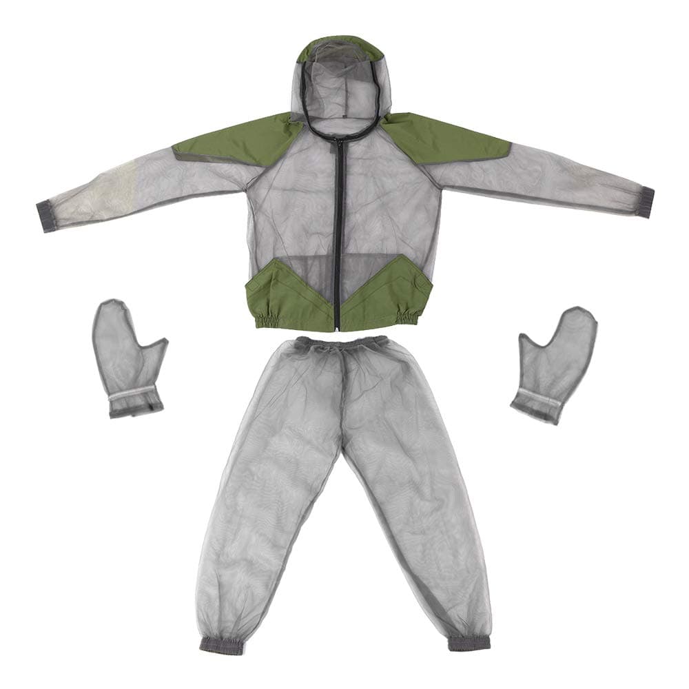 Doorslay Fishing Suit - Mesh Bug Suit for Outdoor with Jacket, Pants, Hood & Gloves for Fishing, Hiking, Hunting, Camping (X-Large)