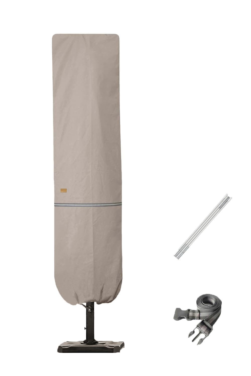 Garden Balsam Patio Umbrella Cover for 9ft to 13ft Offset Umbrella, Fade Resistant, Water Resistant, Curved Cantilever and Straight Pole Parasol Outdoor Umbrellas Cover with Zipper and Rod